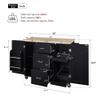 Rolling Mobile Kitchen Island Cart Cabinet with Door Internal Storage Rack, 3 Drawers and 2 Slide-Out Shelves for Dining Room view 2