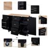 Rolling Mobile Kitchen Island Cart Cabinet with Door Internal Storage Rack, 3 Drawers and 2 Slide-Out Shelves for Dining Room view 4