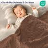 PHF Pre-Washed Cotton Waffle Weave Blanket Throw Size for Couch Bed,Snag Proof Spring Summer Lightweight Breathable,Oeko-TEX Certified,Machine Washable, Home Decor GiftCappuccino view 3