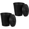 PRETYZOOM 4pcs Small Galvanized Trash Can Lid Wastebasket for Indoor Plants Nursery Pot Storage Bin view 3
