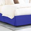 Twin Size Bed Skirt Royal Blue Luxurious 600 Thread Count Box Pleated Bed Skirt with 14" Drop Length - Crafted from Pure Cotton, Split Corner Design, view 3