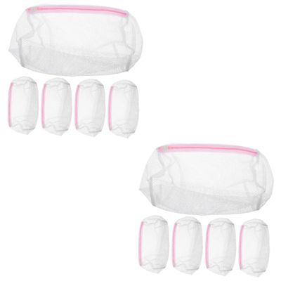PRETYZOOM 10pcs Fine Mesh Cylinder Laundry Bag for Delicate Washing Reusable Zipper Bags for Machine Washing and Travel Organization