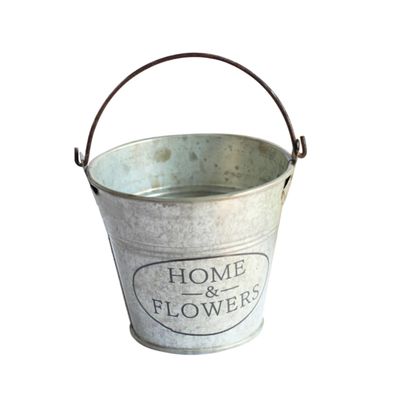 Amosfun Creative Vintage Iron Flower Bucket for Home Decoration Antique Finish Dry Flower Holder for Balcony Office Garden More