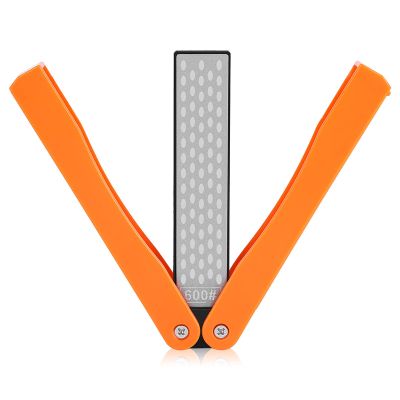 Double Sided 400/600# Sharpener Stone, Portable Folding Whetstone for Coarse Fine Grinding, Ideal for Kitchen Tools, Scissors, Cutter, Shave Tool, Camping (Yellow)