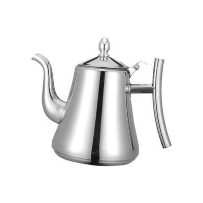 Ciieeo Stainless Steel Tea Pot with Inner Strainer Easy Grip Kettle for Home Restaurant Use Stylish Design for Loose Leaf Blooming Tea