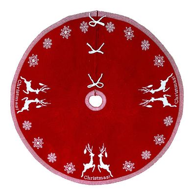 Christmas Tree Mat Red Acrylic Knitted Christmas Xmas for Offices