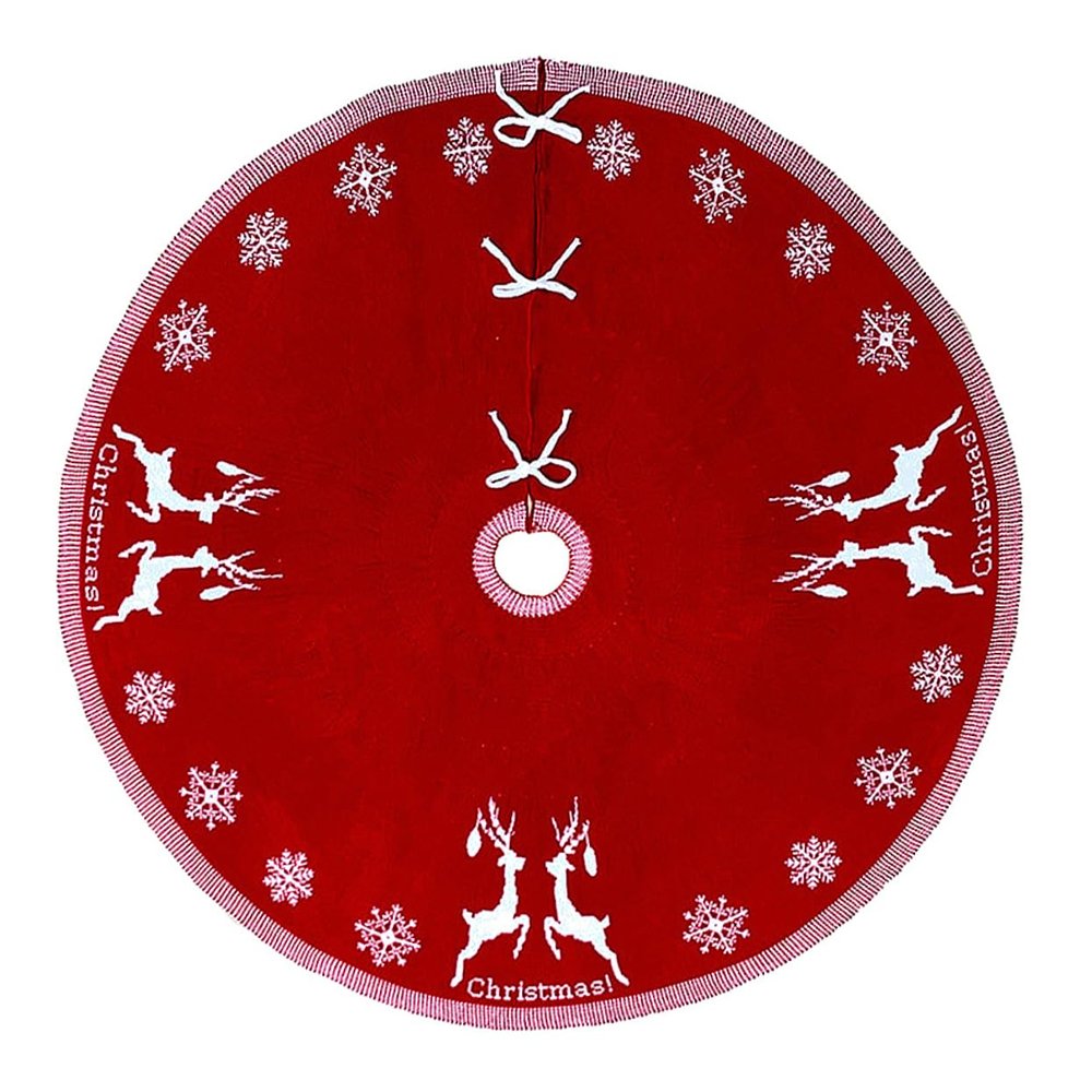 Christmas Tree Mat Red Acrylic Knitted Christmas Xmas for Offices