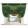 St. Patrick's Day Tie Up Curtains for Kitchen Bathroom Bedroom Windows 63 Inch Length, Balloon Drape Curtains Shade Rod Pocket Drapery Curtain 1 Panel, 52"x63" Gold Spring Green Buffalo Plaid Holiday view 1