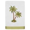 KHALPERA Flourish 3-Piece Towel Set, Embroidered Palm Tree Design, 100% Turkish Cotton, Super Absorbent & Luxurious, Tropical Bathroom Decor, 1 Bath 2 Hand Towels, Silver view 3