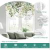 Sage Green Leaves Tie Up Curtains for Kitchen Bathroom Bedroom Windows 63 Inch Length, Balloon Drape Curtains Shade Rod Pocket Drapery Curtain 1 Panel, 52"x63" Spring Eucalyptus Gold Watercolor view 2