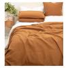 Bed, 100% Linen Sheets 1 PC Natural Flax Bed Washed Solid Color Breathable Durable Soft Farmhouse Bedding Mattress Cover view 1