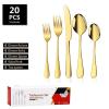 SEELLODGE Silverware Flatware Cutlery Set, 20-piece Stainless Steel Cutlery Steak Knife, Fork And Spoon Simple Box Set (Color : Silver) view 3