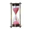 Antique Hourglass Brass & Glass 2-Min Sand Timer Nautical Pink Sand Flow Clock with for Home & Office Desk Decor view 1