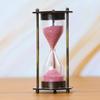 Antique Hourglass Brass & Glass 2-Min Sand Timer Nautical Pink Sand Flow Clock with for Home & Office Desk Decor view 4
