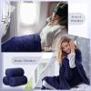 Buryeah 6 Pcs Flannel Fleece Throw Blanket Bulk 50 x 60 Inch Wedding Throw Blanket 3D Jacquard Grid Design Soft for Couch Sofa Chair Donation Homeless Gift (Blue) view 4