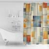 Double Love GeometricBathroom Curtain 72 Inch Shower Stall Curtain with Hooks, Waterproof Polyester Bath Curtain Washable Bathtub Curtain Modern Abstract Multi Colored Paintng 36''x 72'' view 2
