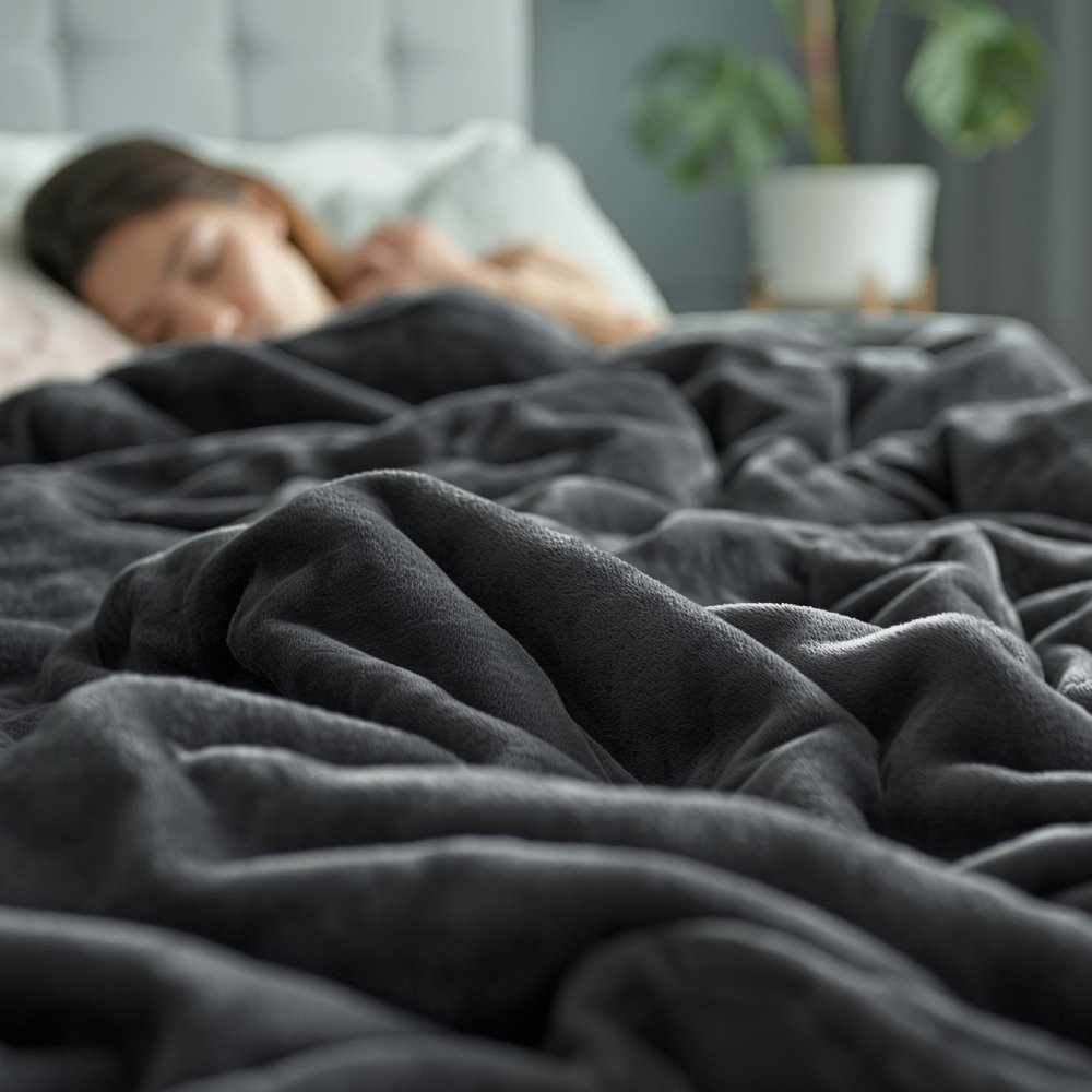 Bedsur Fleece Blankets Queen Size for Bed - GentleSoft Warm, Cozy, Soft & Thick Blanket for Winter, Heavy 500Gsm Anti-Static Design, Ideal for Couch & Sofa, Grey, 90x90 Inch