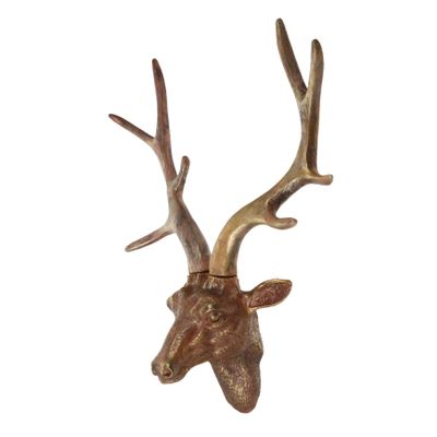 Holibanna Unique Deer Head Wall Hanging Decoration Ornament Antlers Rustic Deer Wall Art for Living Room Office