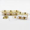 Chafing Dish Buffet Set, Rectangular Stainless Steel Chafers and Buffet Warmers Sets with Trays Pan Lid Frame Stand for Kitchen Party Banquet 3 * 1.5L view 2