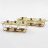 Chafing Dish Buffet Set, Rectangular Stainless Steel Chafers and Buffet Warmers Sets with Trays Pan Lid Frame Stand for Kitchen Party Banquet 3 * 1.5L view 3
