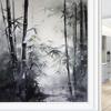 Dunmat Modern Bamboo Stained Glass Window Film Abstract Plants Nature Forest Privacy Window Film Glass Door Covering Self-Adhesive Window Stickers for Bathroom Kitchen 31.5Wx47.2L inch view 1