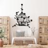 Bird Cage Metal Wall Art, Metal Bird Wall Decor, Metal Branches Wall Decor, Birds on A Branch Wall Art, Cage and Birds Wall Art, Metal Wall Art for Garden Livingroom (41"x35" | 105x90 cm, White) view 2