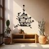 Bird Cage Metal Wall Art, Metal Bird Wall Decor, Metal Branches Wall Decor, Birds on A Branch Wall Art, Cage and Birds Wall Art, Metal Wall Art for Garden Livingroom (41"x35" | 105x90 cm, White) view 4