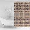Double Love Contemporary BohoBathroom Curtain 72 Inch Shower Stall Curtain with Hooks, Waterproof Polyester Bath Curtain Washable Bathtub Curtain Beige Bohemia Geometric Gradient Art 36''x 72'' view 2