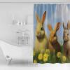 Double Love Country Easter RabbitsBathroom Curtain 72 Inch Shower Curtain with Hooks, Waterproof Polyester Bath Curtain Washable Bathtub Curtain Watercolor Floral Eggs Spring 48''x 72'' view 2
