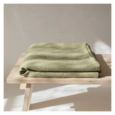 Bed, 100% Linen Sheets 1 PC Natural Flax Bed Washed Solid Color Breathable Durable Soft Farmhouse Bedding Mattress Cover