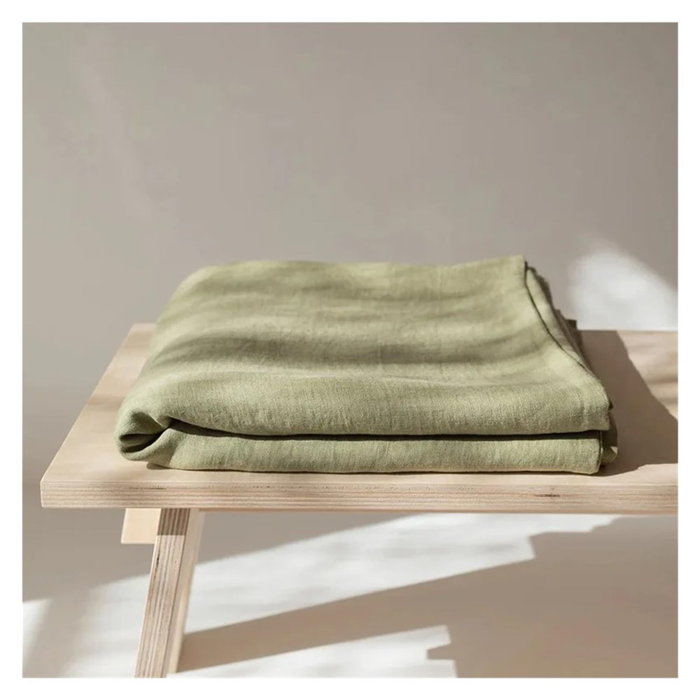 Bed, 100% Linen Sheets 1 PC Natural Flax Bed Washed Solid Color Breathable Durable Soft Farmhouse Bedding Mattress Cover