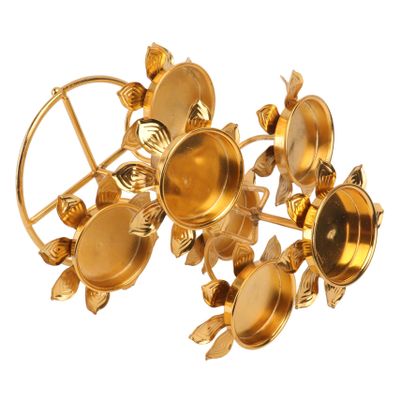 Yardenfun Golden Lotus Candle Holder Creative Temple Candlestick for Home Elegant Alloy Design for Festivals and Special Occasions Unique Centerpiece for Weddings and Events