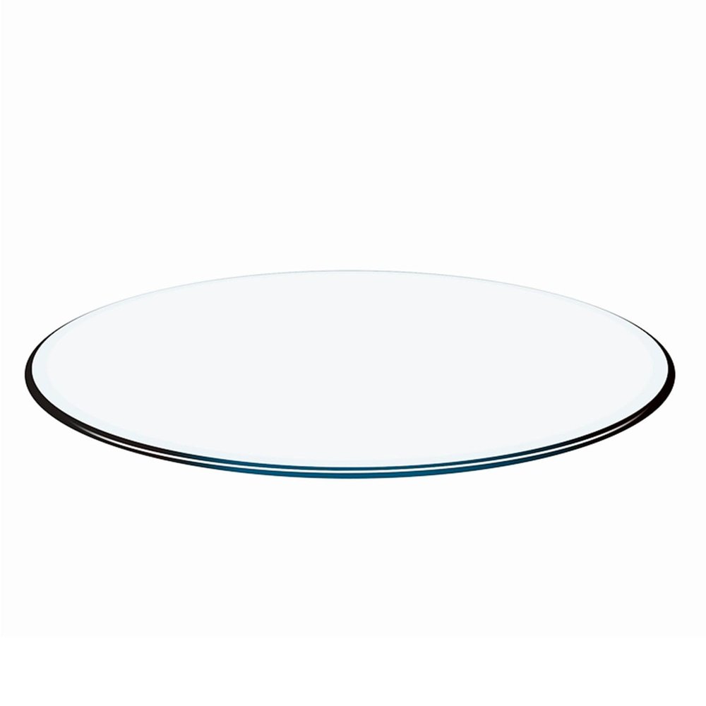 gopop 54" Round Tempered Glass Table Top, Transparent Table Surface 3/8'' Thick Pencil Polished Edge Multipurpose for Dining Table, Home Office Glass Countertop.