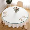 gopop 54" Round Tempered Glass Table Top, Transparent Table Surface 3/8'' Thick Pencil Polished Edge Multipurpose for Dining Table, Home Office Glass Countertop. view 2