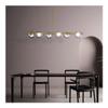 Black Ball Bubble Chandelier - Modern Farmhouse 6-Light Linear Glass Chandelier Compatible with Dining Room, Gold Long Strip Hanging Lamp Compatible with Kitchen, Living Room, Industrial Ceiling Penda view 2