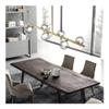 Black Ball Bubble Chandelier - Modern Farmhouse 6-Light Linear Glass Chandelier Compatible with Dining Room, Gold Long Strip Hanging Lamp Compatible with Kitchen, Living Room, Industrial Ceiling Penda view 3