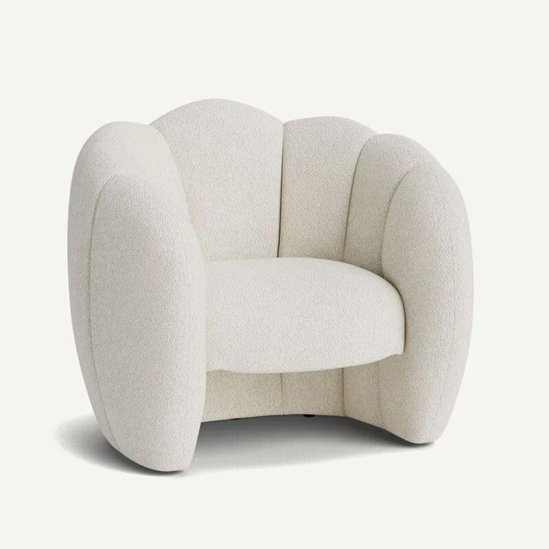 Luxurious Velvet Recliner  Modern Single Seating Sofa Chair White