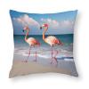 NTVOWPZO 2PCS Throw Pillow Covers 18"x18" Square Pillowcases Covers Pink Flamingo On The Beach Soft Pillowcases Modern Farmhouse Home Decor Sofa Cushions Covers for Couch Bed Living Room view 3