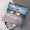 NTVOWPZO 2PCS Throw Pillow Covers 18"x18" Square Pillowcases Covers Pink Flamingo On The Beach Soft Pillowcases Modern Farmhouse Home Decor Sofa Cushions Covers for Couch Bed Living Room view 4