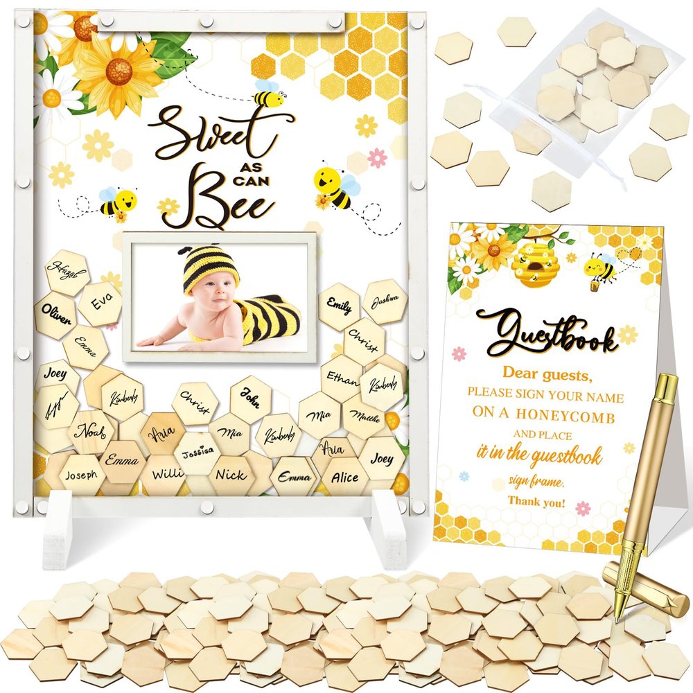 Beeveer Baby Shower Guest Book Alternatives Decorations, Bee