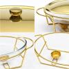 3L Oval Chafing Dish Buffet Set with Glass Pot and Stainless Steel Stand Perfect for Weddings,Parties,Banquets,and Catering Events (Gold) view 4