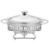 2L Stainless Steel Chafing Dish Buffet Chafer Set Keep Your Food Warm and Ready,Easy to Set Up and Clean,Elegant and Spacious Design Ideal for Parties,Banquets,and Catering Events,Silver (Silver) view 1