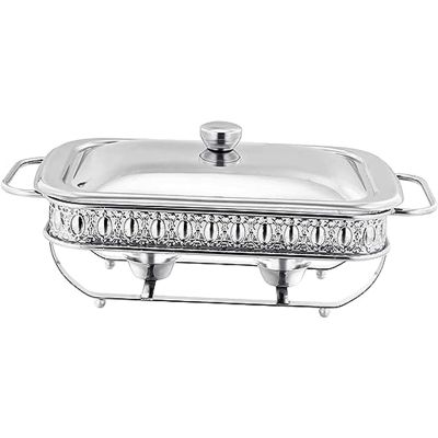1.5L Rectangular Chafing Dish Buffet Set Stainless Steel Catering Food Warmer for Parties,Weddings,Birthdays Space Saving Storage Easy Maintenance Keep Your Food Fresh (Silver)