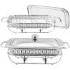 1.5L Rectangular Chafing Dish Buffet Set Stainless Steel Catering Food Warmer for Parties,Weddings,Birthdays Space Saving Storage Easy Maintenance Keep Your Food Fresh (Silver) view 3