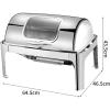HomeLoft Basics Chafing Dish Buffet Set, Stainless Steel Food Buffet Servers and Warmers with Lid, Catering Food Warmers for Kitchen Party Banquet Dining 9L,Double Grid view 4