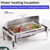 Stainless Steel Chafing Dishes, Electric Food Buffet Warmer, Rectangular Catering Chafer Warmer Set with Removable Warming Trays for Parties and Buffet, 9L, 400W () view 4