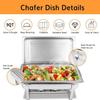 HomeLoft Basics Stainless Steel Food Warmer, with Fuel Holder & Water Pan Chafer Set, Chafing Dish Buffet Set, Buffet Servers for Banquet Parties Even Catering Wedding (A 9L) (A 9L) view 3