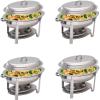 Stainless Steel Chafing Dish,5.5 L Party Catering Buffet Server & Food Warmer Set with Fuel Holders,Lid & Food Pan Ideal for Events 1/2/4 Packs Available (4 Pack) view 1