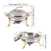 3L Chafing Dish Set,Full Size Stainless Steel Round Buffet Server with Pans,Lid and Fuel Holders,for Catering Party Wedding Dinner Food Warmer (Silver 3 Pack) view 3