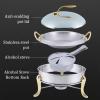 3L Chafing Dish Set,Full Size Stainless Steel Round Buffet Server with Pans,Lid and Fuel Holders,for Catering Party Wedding Dinner Food Warmer (Silver 3 Pack) view 4